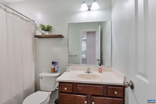 full bathroom with vanity, toilet, and independent shower and bath