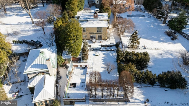 view of snowy aerial view