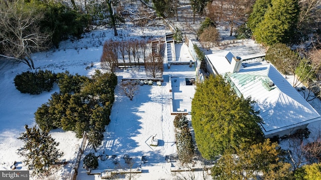 view of snowy aerial view