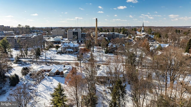 view of snowy aerial view