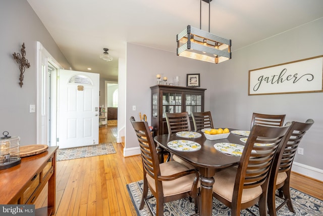 dining room featuring light hardwood / wood-style flooring