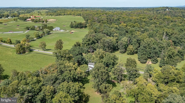 bird's eye view with a rural view