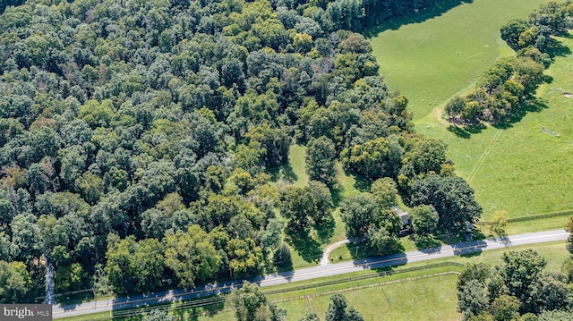 aerial view featuring a rural view