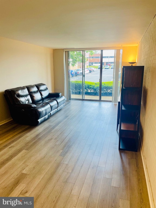 living room featuring light hardwood / wood-style flooring