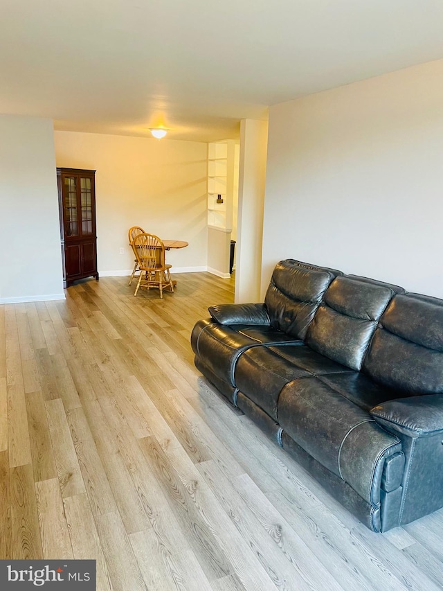 living room featuring light hardwood / wood-style flooring