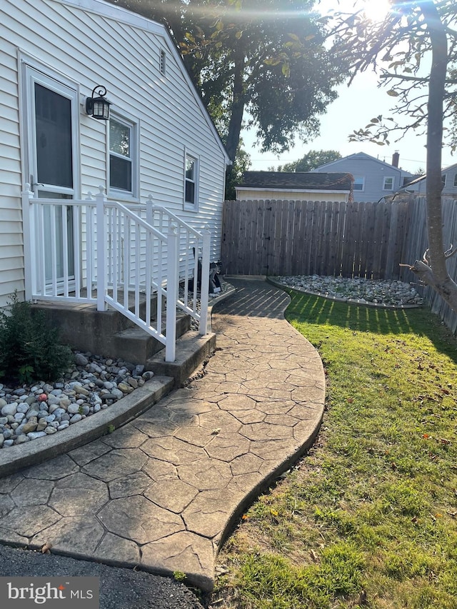 view of yard with fence