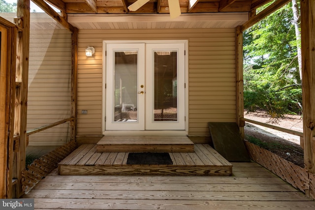 deck with french doors