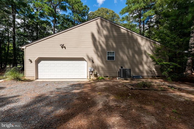 view of property exterior featuring central AC