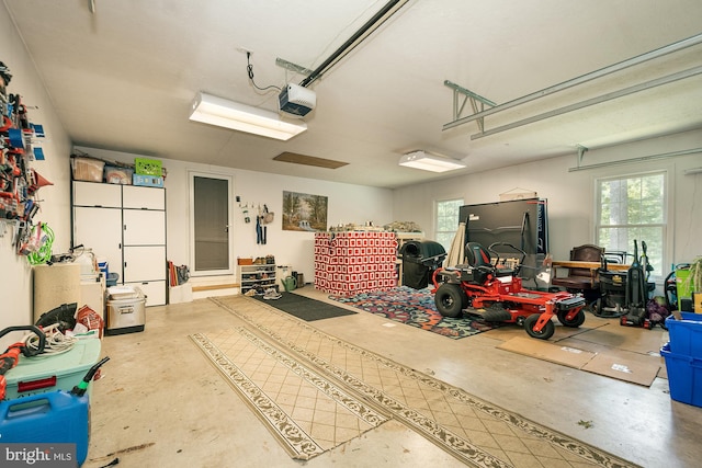 garage featuring a garage door opener