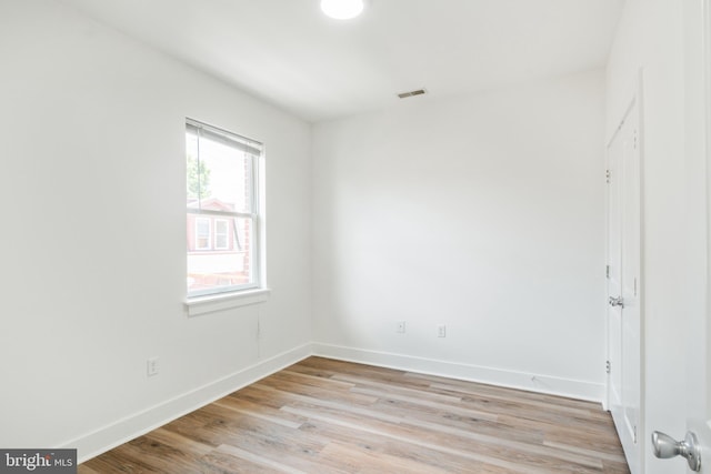 empty room featuring light wood-type flooring