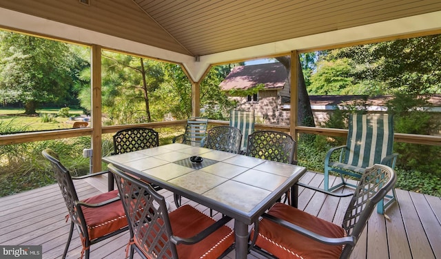 deck featuring outdoor dining space