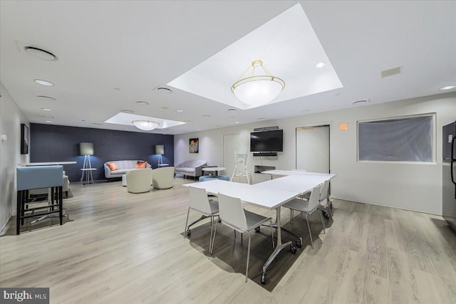 dining room featuring light hardwood / wood-style floors