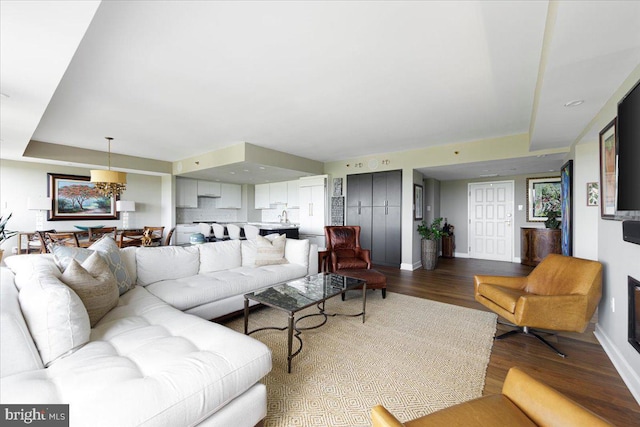 living room featuring wood-type flooring