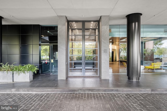 property entrance with french doors