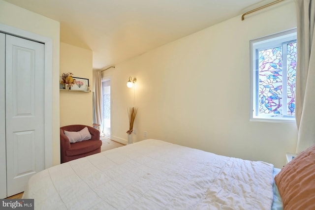 bedroom with a closet