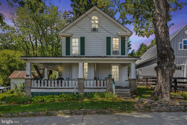 view of front of property with a porch