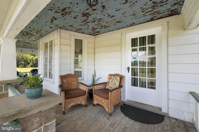 exterior space with covered porch