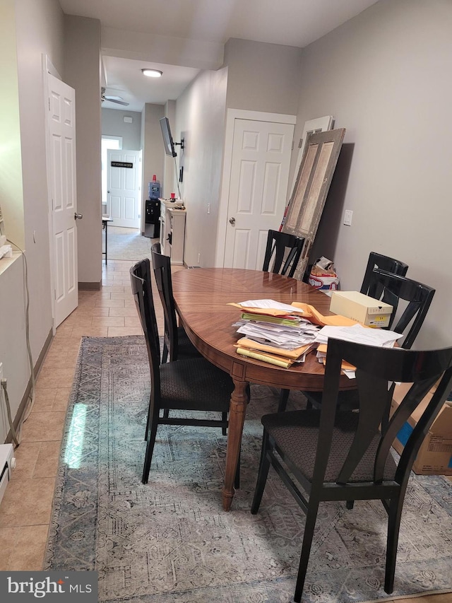 view of tiled dining area