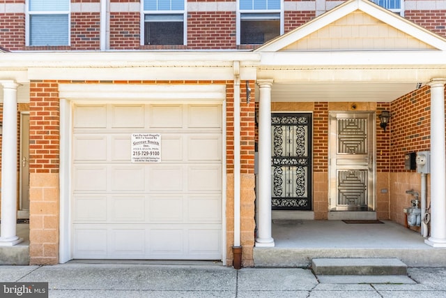 exterior space featuring a garage