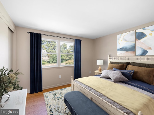 bedroom featuring light hardwood / wood-style floors