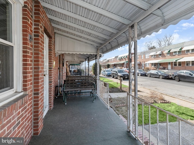 view of patio / terrace featuring a residential view