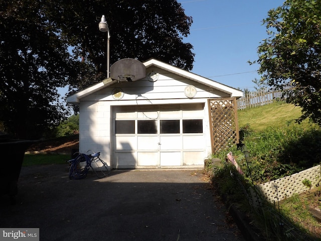 view of garage