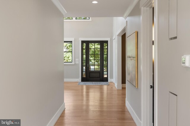 interior space with light wood-type flooring