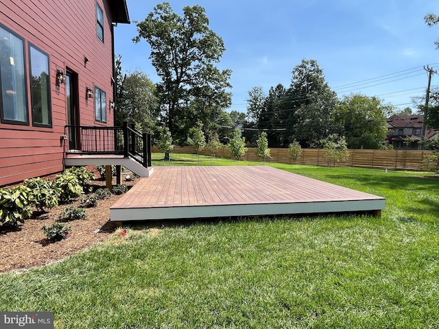 view of yard featuring a deck