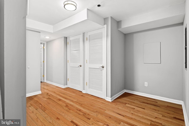 unfurnished bedroom with light hardwood / wood-style flooring