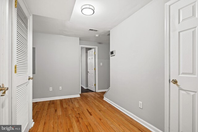 unfurnished bedroom with light hardwood / wood-style flooring