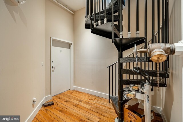 interior space featuring light wood-type flooring