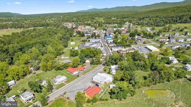 bird's eye view with a mountain view