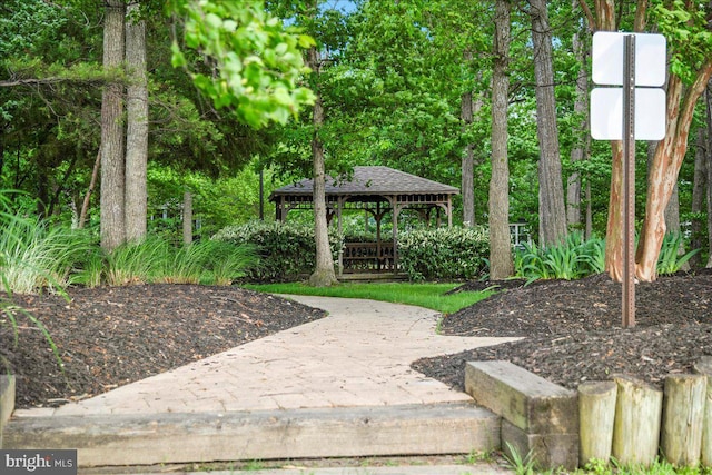 view of yard featuring a gazebo