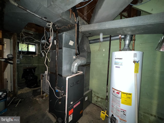 utilities featuring gas water heater