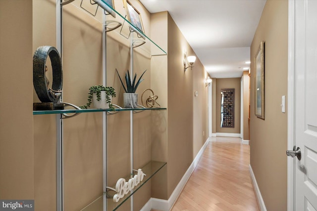 hall featuring light hardwood / wood-style flooring