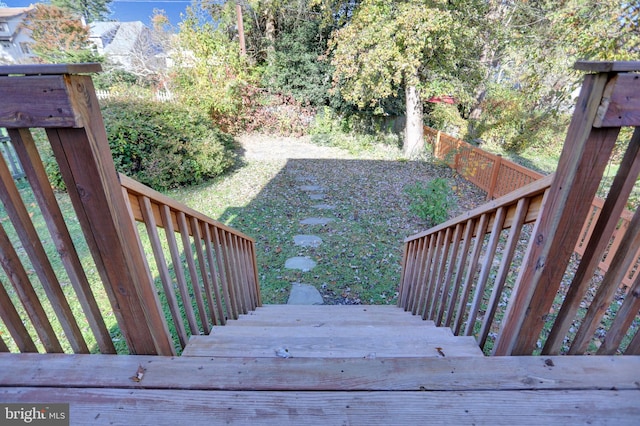 view of yard featuring a deck