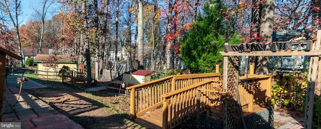 view of wooden deck