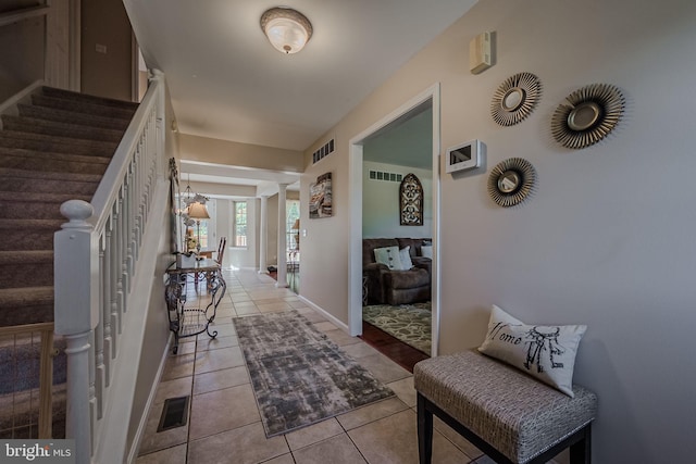 view of tiled foyer