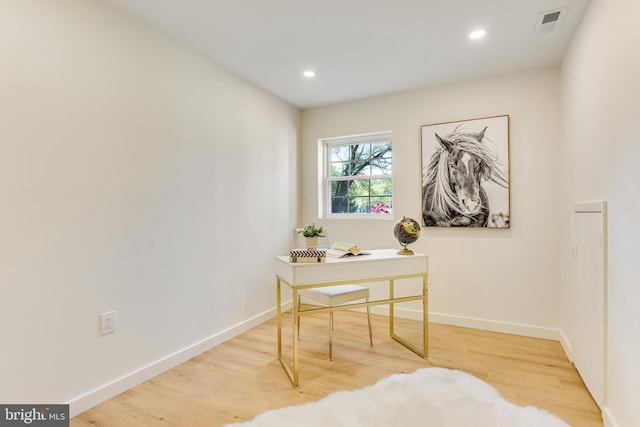 office featuring light hardwood / wood-style floors