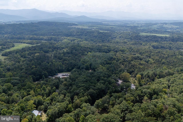 bird's eye view with a mountain view