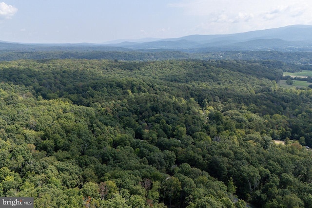 bird's eye view with a mountain view