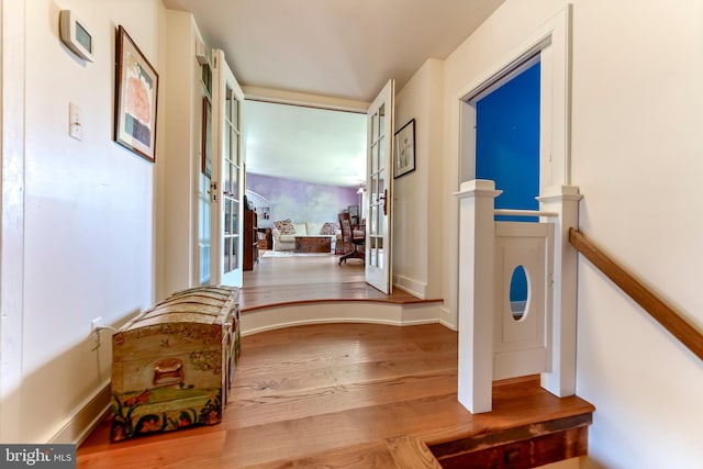 hall featuring hardwood / wood-style floors