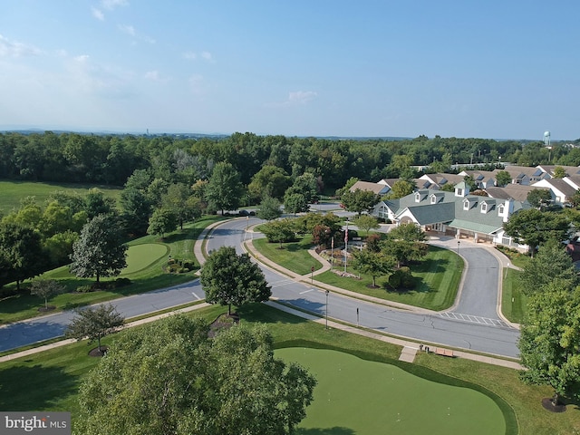 bird's eye view featuring view of golf course