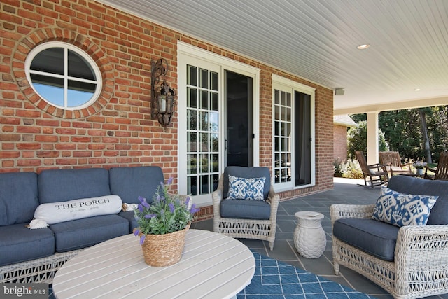 view of patio with an outdoor hangout area