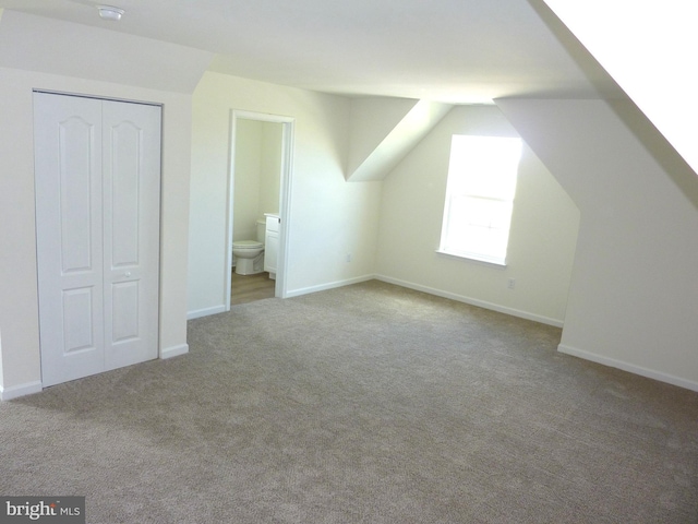 bonus room featuring carpet floors and baseboards