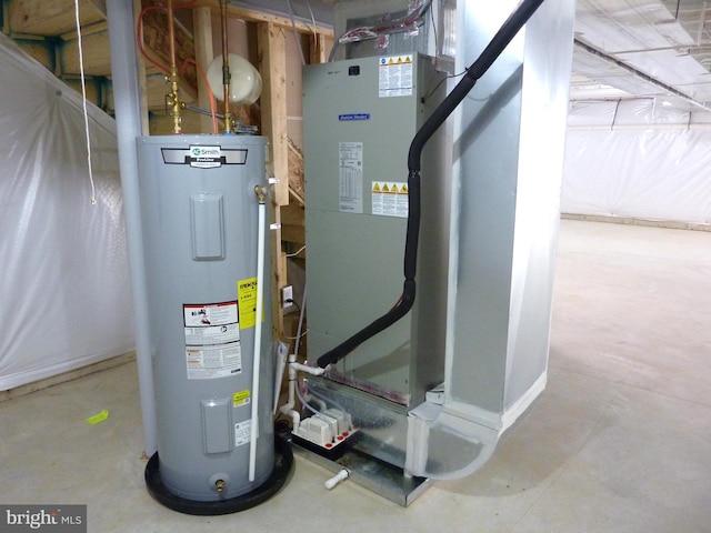 utilities with heating unit and water heater