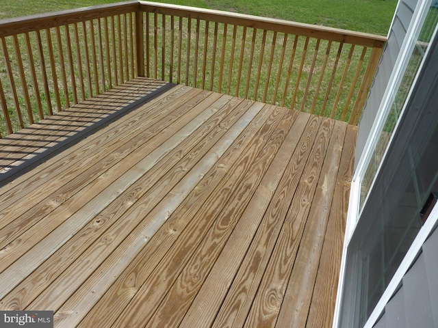 deck with a lawn