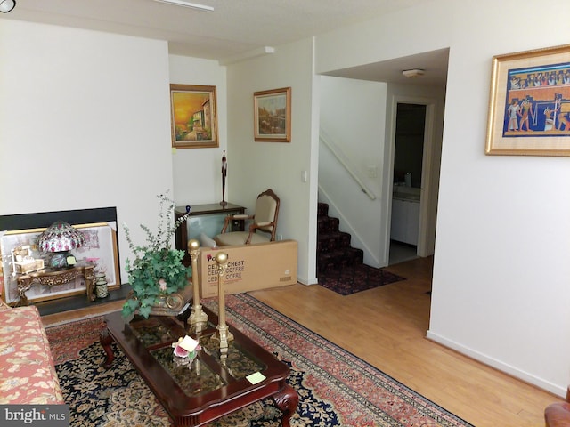 living room featuring hardwood / wood-style flooring