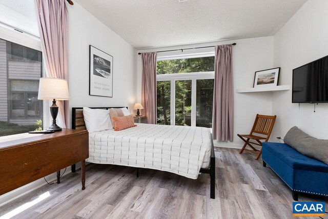 bedroom with hardwood / wood-style floors