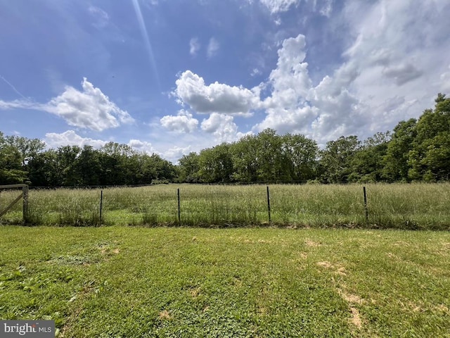 view of yard with a rural view